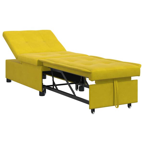 vidaXL Sof&aacute;-Cama Amarelo 194 x 67 x 82 cm Veludo