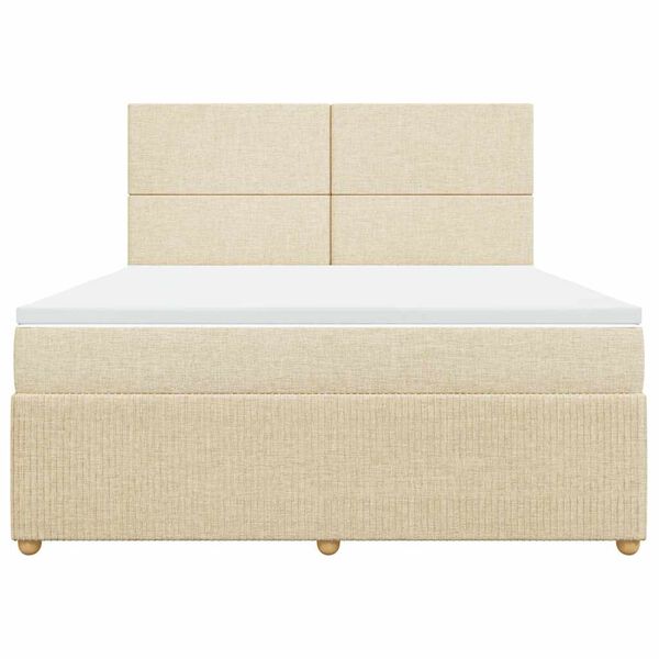 vidaXL Cama com molas/colch&atilde;o 180x200 cm tecido cor creme