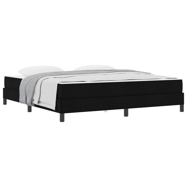 vidaXL Cama Box com colch&atilde;o Preto 180 x 200 cm tecido