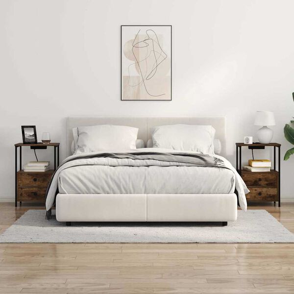 vidaXL Arm&aacute;rio de Cabeceira Carvalho Defumado 40 x 31 x 60 cm