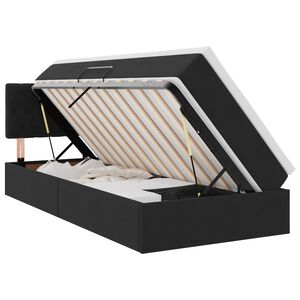 vidaXL Cama com Armazenamento com colch&atilde;o Preto 100 x 200 cm Veludo