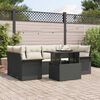 vidaXL Conjunto de Sof&aacute; de Jardim 7 pcs Preto Rattan Sint&eacute;tico