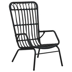 vidaXL Cadeira de jardim vime PE preto
