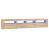 vidaXL M&oacute;vel de TV com luzes LED 210x35x40 cm carvalho sonoma