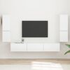 vidaXL Conjunto de m&oacute;vel de TV 4 pcs Branco Brilhante