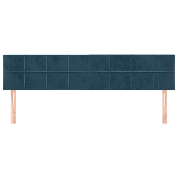 vidaXL Cabeceiras azul-escuro 200x5x78/88 cm veludo