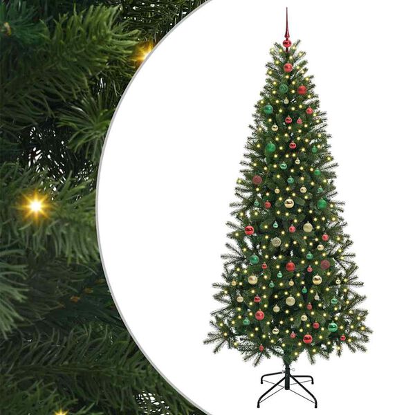 vidaXL &Aacute;rvore de Natal Artificial com 300 LEDs Verde 210 cm PE e PVC
