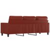 vidaXL Sof&aacute; de 3 lugares 180 cm couro artificial vermelho tinto
