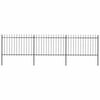 vidaXL Cerca de jardim com topo em forma de lan&ccedil;a em a&ccedil;o 504x120 cm, preta