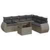 vidaXL 7 pcs conjunto sof&aacute;s p/ jardim c/ almofad&otilde;es vime PE cinzento