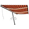 vidaXL Toldo autom. LED e sensor de vento 600x300 cm laranja/castanho