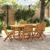 vidaXL 7 pcs conj. de jantar para jardim 180x90x75 cm ac&aacute;cia maci&ccedil;a