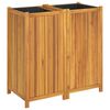 vidaXL Vaso/floreira de jardim com forro 100x50x100 cm ac&aacute;cia maci&ccedil;a