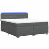 vidaXL Cama Box Spring com Colch&atilde;o e LED Cinzento-Escuro 140 x 190 cm
