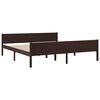 vidaXL Cama com 2 gavetas 200x200 cm pinho maci&ccedil;o castanho-escuro