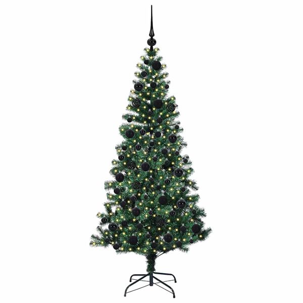 vidaXL &Aacute;rvore de Natal Artificial Pr&eacute;-iluminada Verde 180 cm