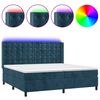 vidaXL Cama box spring c/ colch&atilde;o/LED 200x200 cm veludo azul-escuro