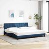vidaXL Estrutura de cama sem colch&atilde;o Hanko 200x200 cm tecido azul