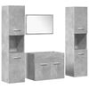 vidaXL 4 pcs conj. m&oacute;veis casa banho derivados madeira cinza cimento