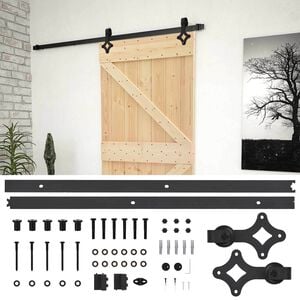 vidaXL Porta Deslizante Natural e Preto 80 x 210 cm