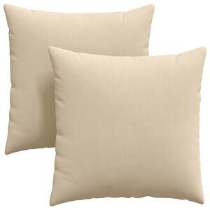vidaXL Travesseiros de Sof&aacute; 2 pcs Creme 80 x 80 cm tecido