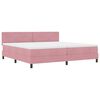 vidaXL Cama Box Spring LED com cabeceira Rosa 200 x 200 cm Veludo
