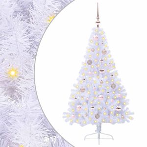 vidaXL &Aacute;rvore de Natal Artificial com 150 LEDs Branco 150 cm PVC e A&ccedil;o