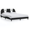 vidaXL Estrutura de cama Viana sem colch&atilde;o 152x203 couro artif. preto/branco