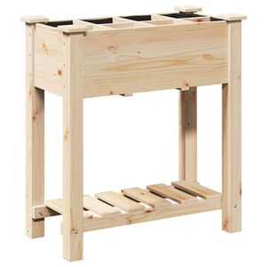 vidaXL Vaso de Jardim Bege 71 x 37 x 76,5 cm Madeira de Fir S&oacute;lida