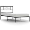 vidaXL Estrutura de cama com cabeceira 100x200 cm metal preto