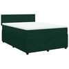 vidaXL Cama com molas/colch&atilde;o 160x200 cm veludo verde-escuro