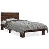 vidaXL Estrutura de cama derivados de madeira/metal carvalho castanho