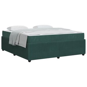vidaXL Estrutura da Cama com colch&atilde;o Verde Escuro 180 x 200 cm tecido
