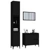 vidaXL 3 pcs conjunto m&oacute;veis casa de banho derivados de madeira preto
