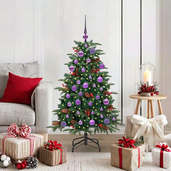 vidaXL &Aacute;rvore de Natal Artificial Verde 120 cm PVC, Metal e Pl&aacute;stico