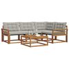 vidaXL Conjunto de Sof&aacute;s para Exterior 5 pcs Cinza Natural e Claro