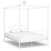 vidaXL Estrutura de cama com dossel metal 180x200 cm branco