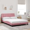 vidaXL Estrutura de cama sem colch&atilde;o Hanko 140x200 cm veludo rosa