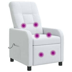 vidaXL Recliner de Massagem Branco Tecido