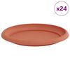 vidaXL Bandeja Redonda de Flores 24 pcs Vermelho Tijolo Pl&aacute;stico
