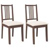 vidaXL Cadeiras de jantar com almofad&otilde;es 2 pcs madeira maci&ccedil;a castanho