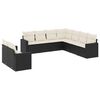 vidaXL 9 pcs conjunto de sof&aacute;s p/ jardim c/ almofad&otilde;es vime PE preto