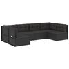 vidaXL 6 pcs conjunto lounge de jardim c/ almofad&otilde;es vime PE preto