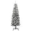 vidaXL &Aacute;rvore de Natal artificial fina com neve PVC e PE 150 cm