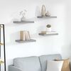 vidaXL Prateleiras de parede suspensas 4 pcs 23x23,5x3,8cm MDF cinza