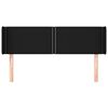 vidaXL Cabeceira de cama c/ abas tecido 147x16x78/88 cm preto