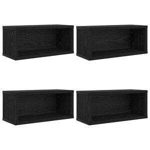 vidaXL Suporte para CDs 4 unid. Carvalho Preto 40 x 17 x 17 cm