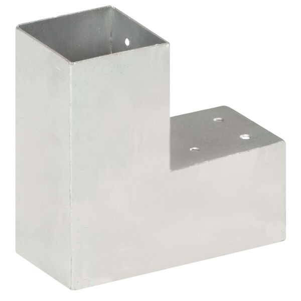 vidaXL Bases para poste em forma de L 4 pcs 81x81 mm metal galvanizado