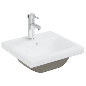 vidaXL Lavat&oacute;rio embutido c/ torneira 42x39x18 cm cer&acirc;mica branco