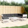 vidaXL 7 pcs conj. lounge de jardim c/ almofadões pinho maciço branco